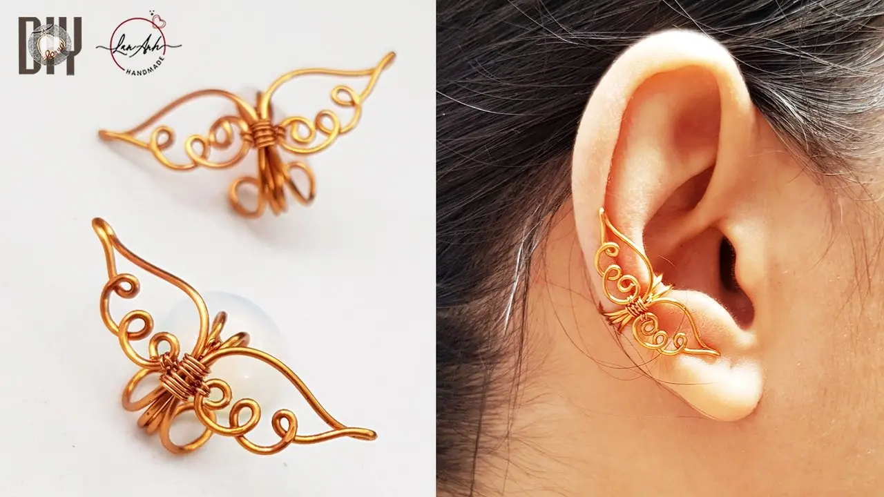 Making simple jewelry at home | Angel wings earcuff