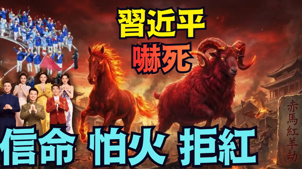 【火命习近平 ⋯ 年前全国灭红：保命灭共！】信命惧怕赤马红羊劫：黄灯笼（佛家）奥运蓝衣（水灭火）春晚杂色土金一点红（02/09/26）#习近平 #赤马红羊 #本命年